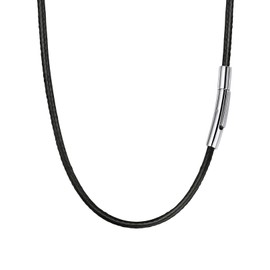Bandmax Black Necklace, Men's, Women's, Stainless Steel, Clasp, Black, Casual, Waterproof, Durable, Sports, Width 0.08 - 23.6 inches (2 mm), 15.7 - 23.6 inches (40 - 60 cm), String