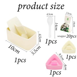 4Pcs Onigiri Mould Set,Portable Onigiri Mold Bring Rice Spoon Wrapper Utility Sushi Mould Maker Kit, Sushi Rice Mold for Kids Bento Picnic Sushi DIY
