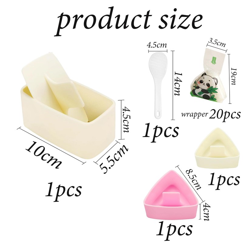 4Pcs Onigiri Mould Set,Portable Onigiri Mold Bring Rice Spoon Wrapper