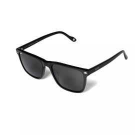 GLVSS Eyewear Passenger Rectangle Sunglasses Gloss Black Frame Smoke Tint Lens