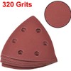 TA-VIGOR 15Pcs 320 Grit Detail Sander Sandpaper, 6 Holes Sanding
