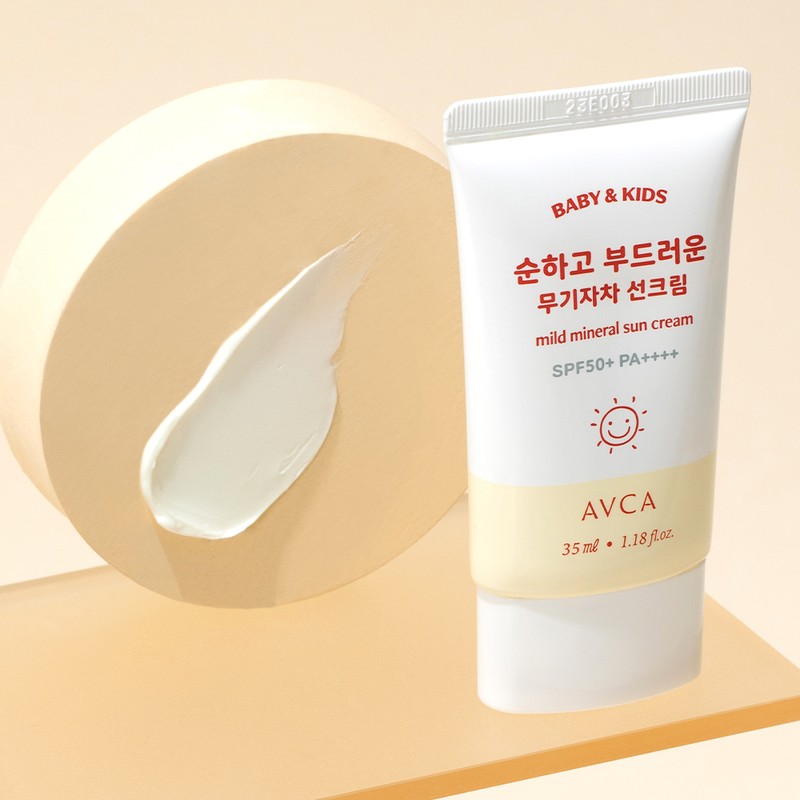 아브카 AVCA [Abka][1+1] Baby and Kids Low Irritation Non-Chemical Sunscreen