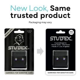 STUDEX Rainbow Daisy Stud Earrings | Hypoallergenic and Nickel Safe for Sensitive Ears | Surgical Stainless Steel Posts | Earrings for Adults-PR-6213W-S