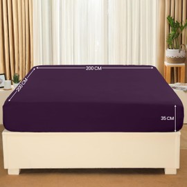 Utopia Bedding Brushed Microfibre Polyester Fitted Sheet 200 x 200 cm with 35 cm Corner for Thick Mattress