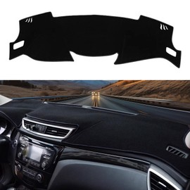 Blazeray Dashboard Cover Dash Cover Mat Pad Carpet Custom Fit for Nissan Rogue 2014 2015 2016 2017 2018 2019 2020 Accessories Anti-Skid Center Console Protector Cover Mat(Black Edge)