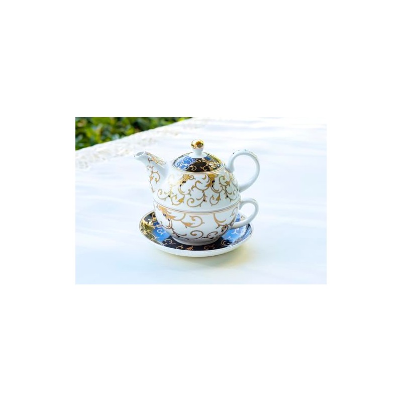 Gracie China Shop Grace Teaware Gold Scroll Fine Porcelain Tea