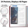 Dunwell Binder with Plastic Sleeves (Ruby), 24-Pocket Presentation Book, 8.5