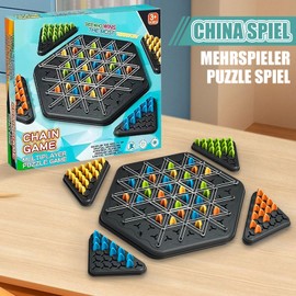 CHANCCI Spiel Triggle Game,Triggle Board Game,Chain Triangle Game,Triangular Chess,Funny Chain Triangle Game, Board Game Triangle for Family Party