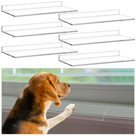 Wenqik 2 Set 6 Pcs Per Set Total Length 35.5'' x 5.25'' Width x 0.16 Thick Clear Pet Window Sill Protector from Dog Cat Scratching Protection Against Dog Claw Chewing Slobbering Window Cover Guard