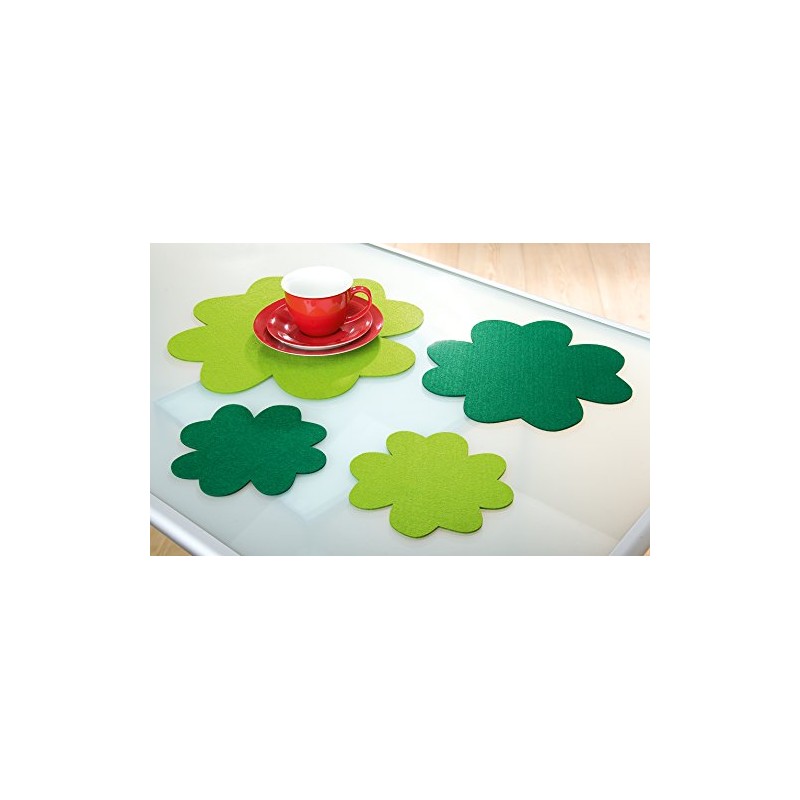 Felt Table Mat Washable Gilde Four-leaf Clover 30 cm Set