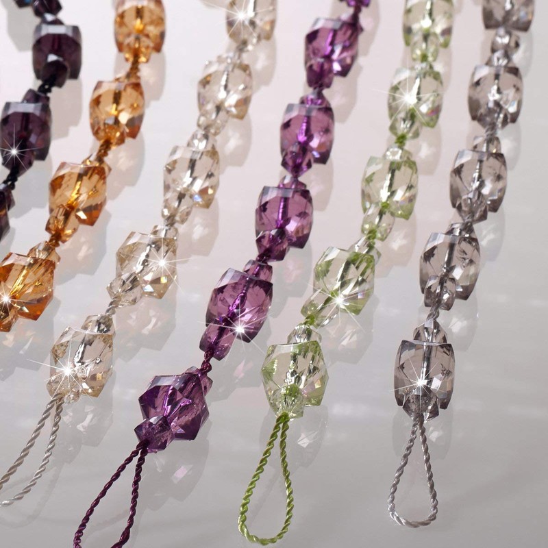 Alan Symonds Tiffany Acrylic Beaded String Curtain Tie Backs -