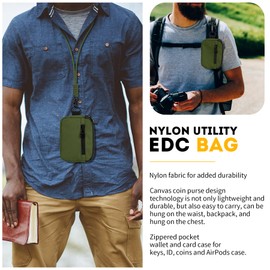 bvya Tactical EDC Compact Pouch Key Pocket Card Holder Lanyard Travel Little Coin Purse Pouch Wallet