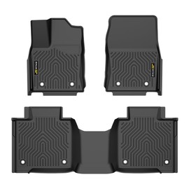 TPE Floor Mats Cargo Liners 3PCS, Compatible with Toyota Tundra CrewMax Cab 2022-2024, 1st & 2nd Row, Floor Liner All Weather Full Cover Protection