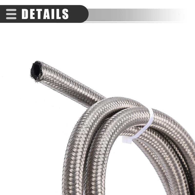 Motoforti Universal Car Braided Oil Fuel Gas Line Hose, 5ft