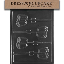Dress My Cupcake DMCB065 Chocolate Candy Mold, Chubby Baby Feet Lollipop, Baby Shower