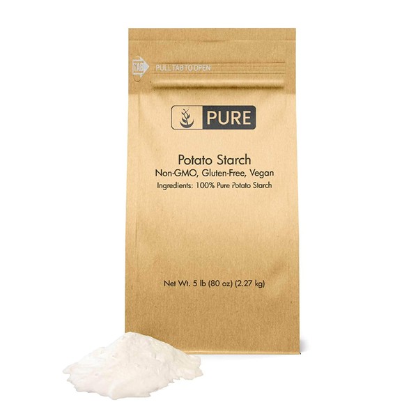 Potato Starch (5 lb.) by Pure Organic Ingredients, Resealable Bag, Gluten-Free, NON-GMO, All-Natural, Thickener For Sauces, Soup, & Gravy, No Added Preservatives Or Artificial Ingredients