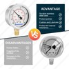 MEASUREMAN 2-1/2" dial, 1/4" NPT Lower, Glycerin Filled, Stainless Steel
