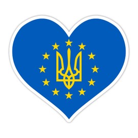 Ukraine Flag Stars Vinyl Sticker Auto Car Truck Wall Laptop | Sticker | 5.5" Wide