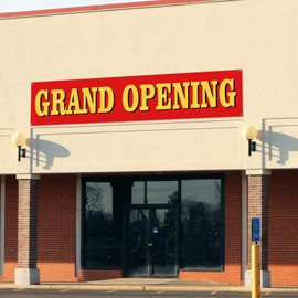 Large Red Grand Opening Banner for Fence Grand Opening Decorations Outdoor New Store Restaurant Grocery Cafes Shop Advertising Business Start Sign