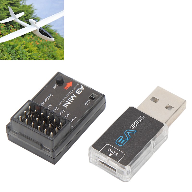 RC Flight Controller A3 Mini 6 Axes Airplane Gyroscope Stabilizer