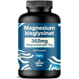 Magnesium Bisglycinate High Dose - 250 Capsules - 362 mg Magnesium Glycinate per Day - Vegan & Produced in Germany - Laboratory Tested - Packaging May Vary