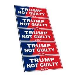 Pack of 5 - Large Trump Not Guilty Bumper Sticker Decals - 13 Inch by 5 Inch - Car Truck SUV Van Bumper Rear Window Sticker