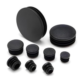Navasen Lamellar Plugs, Round, Diameter 30 mm, Pack of 20 End Caps, Steel Tube, Pipe Cover Made of High-Quality Plastic, Round Pipe Plugs for Round Pipe, Black