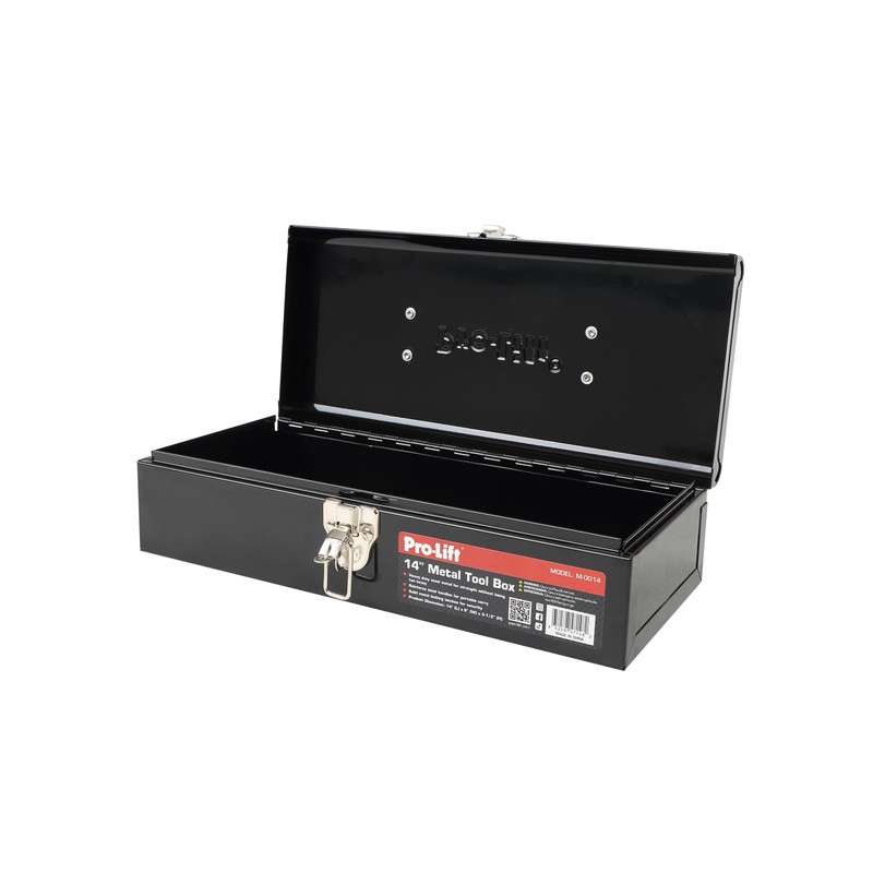 Pro-Lift Steel Tool Box – 14-inch Metal Toolbox Portable with