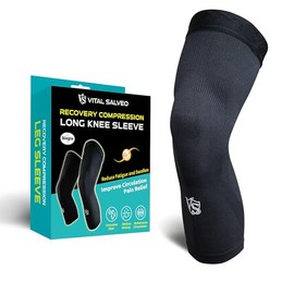 Vital Salveo-Sports and Outdoor Compression Long Knee Sleeve Support- Germanium Recovery Running, Basketball (1 PC)-X-Large