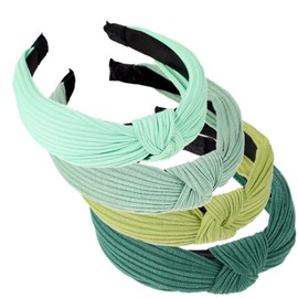 Blausky Pack of 4 Women's Headbands, Headband Knot Warp, Knotted Knot Vintage Hair Bands, Wide Retro Fabric Headband, Non-Slip Fashionable Hair Accessories, Headbands for Women, Combination B