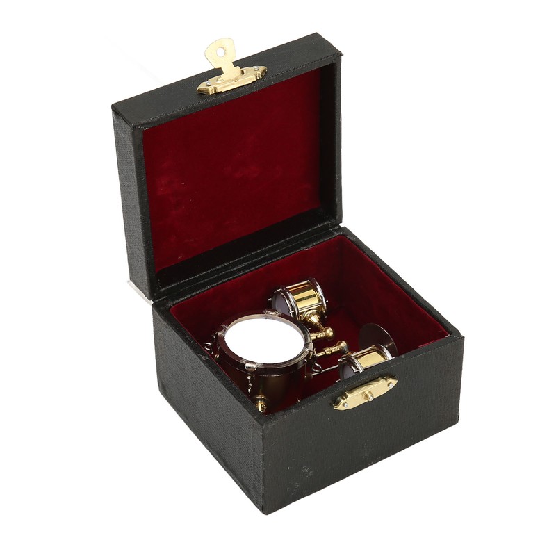 Copper Miniature Drum Set Model with Case Mini Percussion Musical