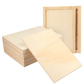 GNIEMCKIN 14 Pack Wooden Canvas Boards for Painting, 9 x 12 Inch Wood Canvas for Art Projects, Cradled Artist Wood Panels for Oil, Acrylic, Encaustic, Wood Burning, Pouring and More