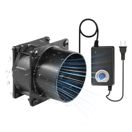 3.15" High-Speed Exhaust Fan with 3" Square to Round Duct Plate, Stepless Speed Control for 3D Printing, Laser Engraving, Plant Tents