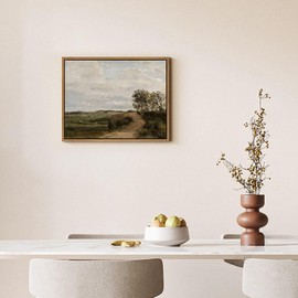 DAJONART Framed Canvas Wall Art, Vintage Landscape Art, 14x11in Framed Rustic Canvas Print, Countryside Hills Painting Picture, Modern Farmhouse Decor Gifts, Cottagecore Bedroom Bathroom Living Room,Office Decor