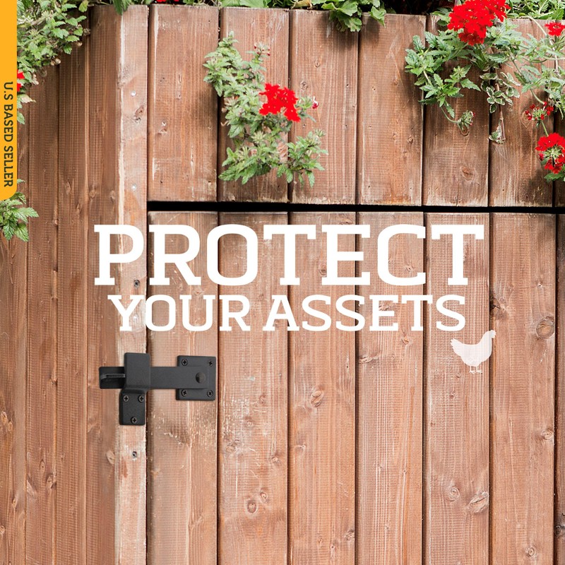 Rural365 Black Barn Door Latch Hook with Hardware - Reversible