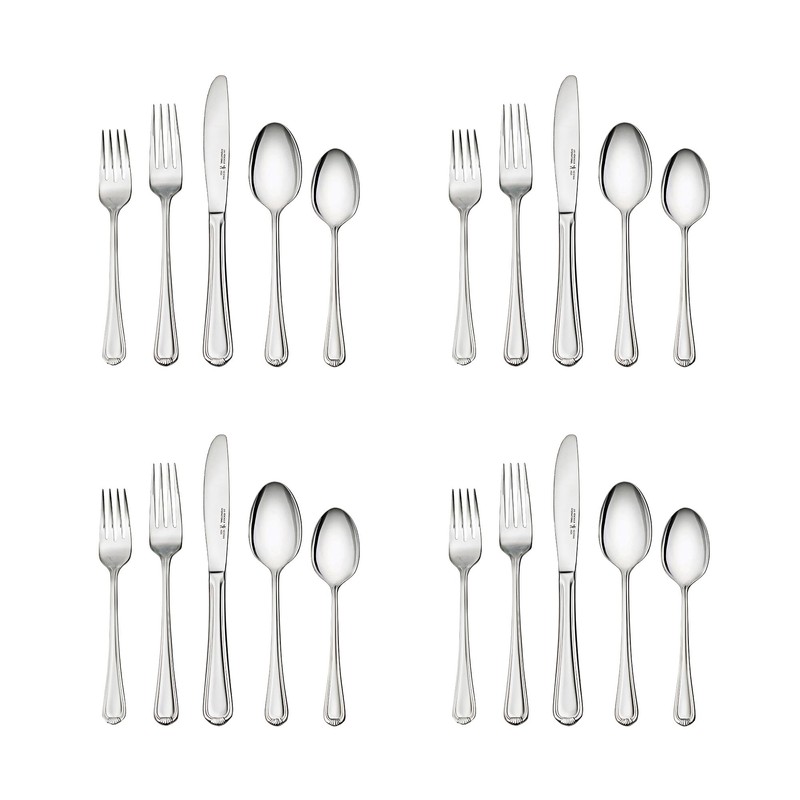 HENCKELS Alcea Flatware Set, 20-Piece, Silver