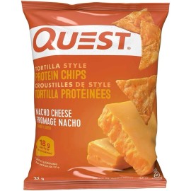 Quest Tortilla Style Protein Chips, Nacho Cheese Flavor, 32g/1.12 oz. Bag