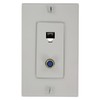 Leviton Decora Telephone/Video Wall Jack Assembly, 6P4C + F, Screw