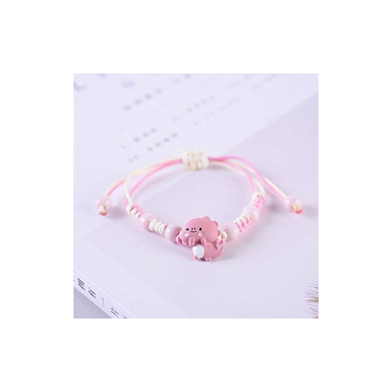 Yocoyee 2pcs Dinosaurs Bracelets Beaded Braided String Rope Chain Thread