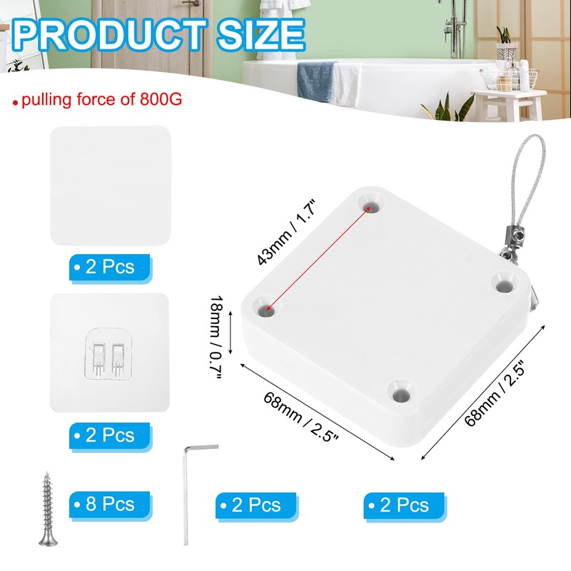 PATIKIL Punch-Free 800g Automatic Sliding Screen Door Closer, Multifunctional Storm