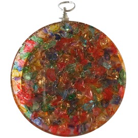 CHONIT Orgonite Pendant, Crystal Necklace with Flower of Life Symbol and Collar and Bag, Protective Pendant, Reiki Pendant, Large Crystal Stone Woman and Man, Gemstone, Orgonite