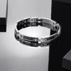 LUCKY2+7 Mens Bracelet 316L Stainless Steel Carbon Fiber– Adjustable Size,