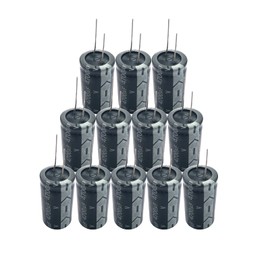 Generic A064-001 Condensador Electrolítico de Aluminio Redondo 4700μF 25V ±20% -140°C~+105°C 16x25mm, 12 Unidades para Soldadura y Arduino