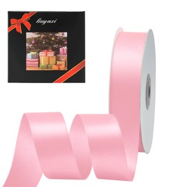 LIUYAXI Pink Double Face Satin Ribbon 1" X 50 Yards, Ribbons Perfect for Crafts, Gift Wrapping, Bow Making and More