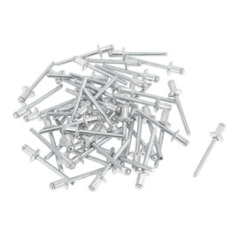 INFINAUTO Dome Head Large Flange Blind Rivets 4.8mm Grip Diameter 8mm Grip Length 9.5mm Flange Diameter Aluminum Alloy Iron Silver Tone