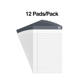 TRU RED Notepads, 5-inch x 8-inch, Narrow Ruled, White, 50 Sheets/Pad, 24/Carton (TR59904/TR573VS)