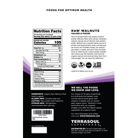 Terrasoul Superfoods Raw Organic Walnuts, 16 Oz - Chandler Variety | Fresh | Light Color