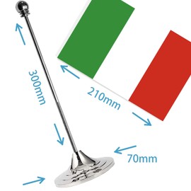 Italy Desk Small Flag Set,5×8 Inch Italian Mini Desktop table Banner,12 inch Metal Solid Pole Decor,Tiny Digital Printed Polyester Banner With Silvery Base