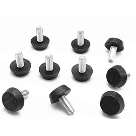 M8x20mm Screw Mount Plastic Base Furniture Glide Adjustable Leveling Foot 20pcs