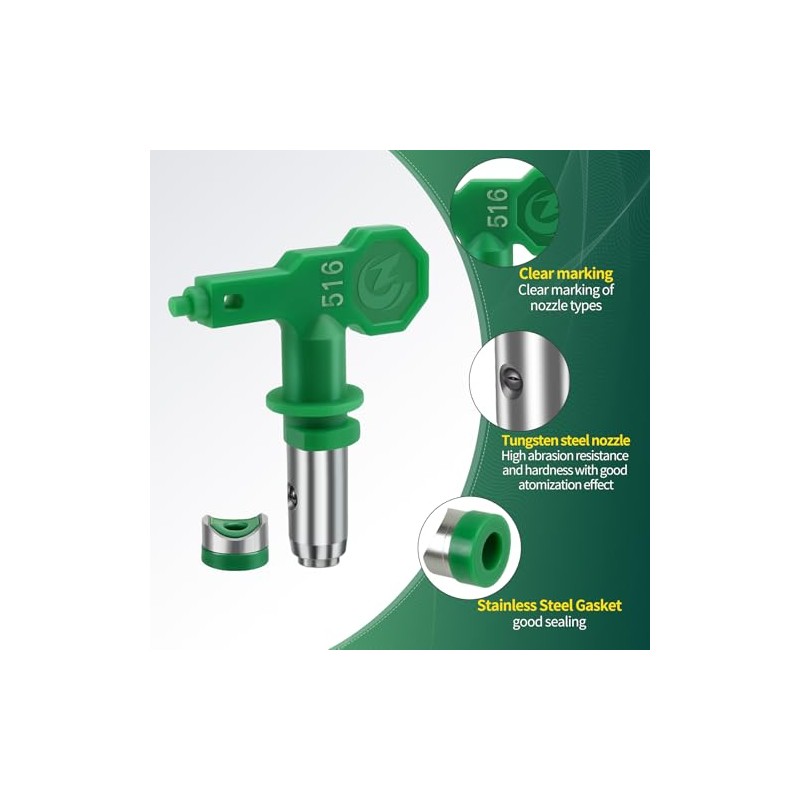 5 Pcs Airless Low Pressure Tips Reversible Spray Nozzle Tips